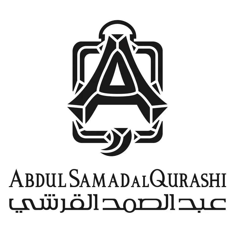 Abdul Samad Al Qurashi logo, luxury Middle Eastern perfume brand emblem with Arabic script