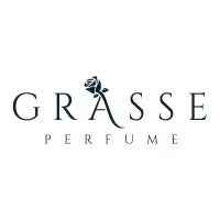 Grasse Perfume logo with a rose design integrated into the letter A, luxury fragrance branding