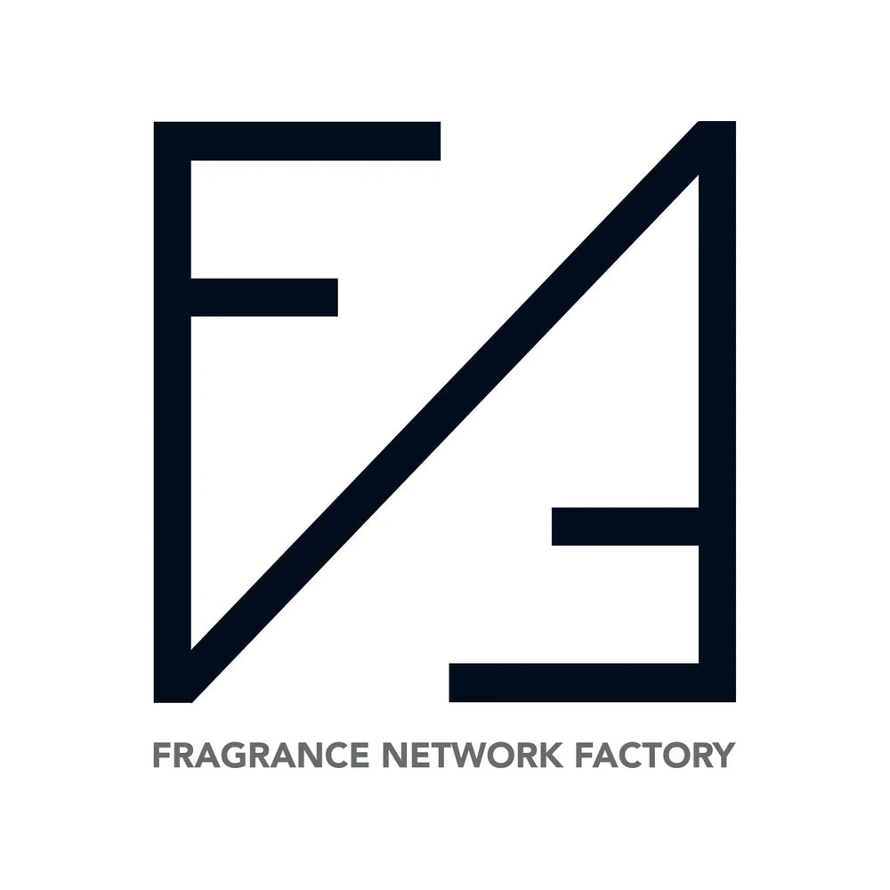Fragrance Network Factory logo with sleek geometric design for luxury perfumes