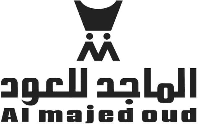Al Majed Oud logo with Arabic text and stylized emblem, representing luxury Middle Eastern fragrances